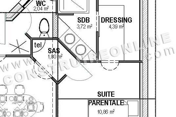 détail plan de maison à étage modèle OPENUP