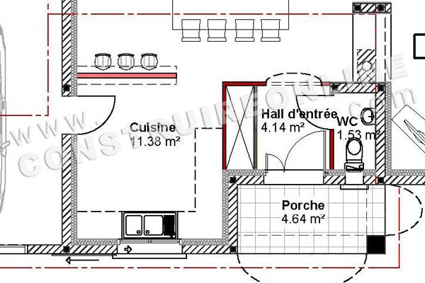 détail plan de maison à étage modèle OCCITANIA